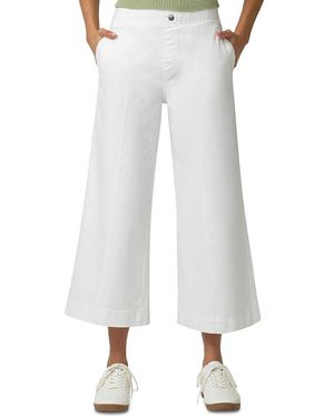 Hue Fine Lines Denim Crop Jeans - White