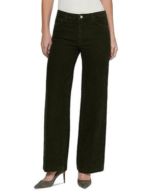 L'Agence Scottie Cotton Stretch High Rise Wide Leg Jeans - Black
