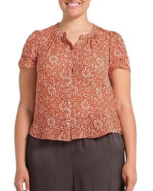 Estelle Bellavie Button Front Top - Red