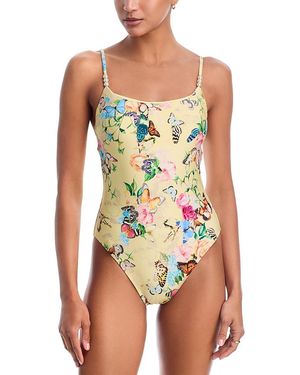 L'Agence Remi Butterflies One Piece Swimsuit - Green