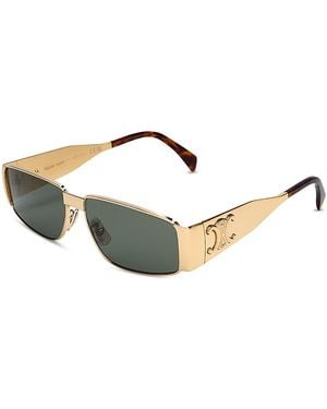 Celine Triomphe Rectangle Sunglasses, 59Mm - Metallic