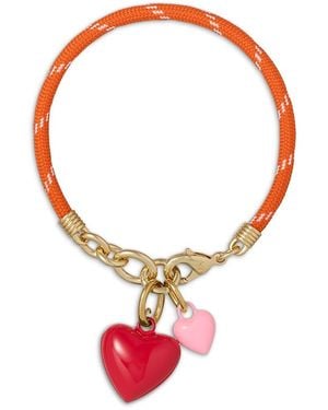 Roxanne Assoulin The Happy Cord Double Heart Charm Bracelet - White