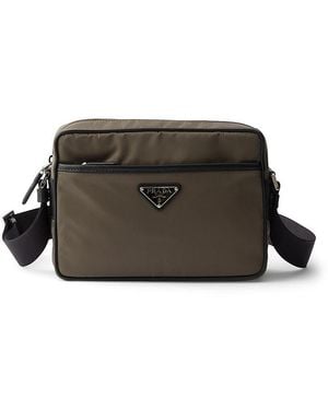 Prada Re-Nylon And Saffiano Shoulder Bag - Black