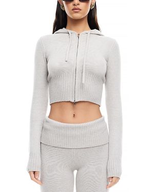 Lioness Muse Knit Zip Up Hoodie - Gray