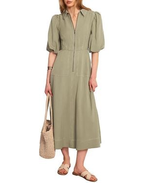 Mint Velvet Utility Zip Midi Shirt Dress - Green
