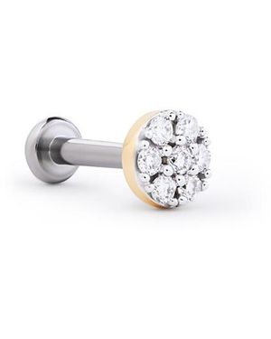 Ana Luisa Solid Lab-Grown Diamond Circle Flatback Single Stud - White