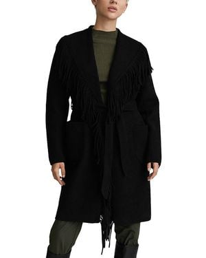 NVLT Eyelash Wrap Fringe Coatigan - Black