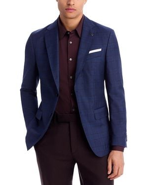 BOSS Hutson Slim Fit Plaid Sport Coat - Blue