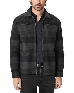 John Varvatos Grafton Flannel Check Shirt Jacket - Black