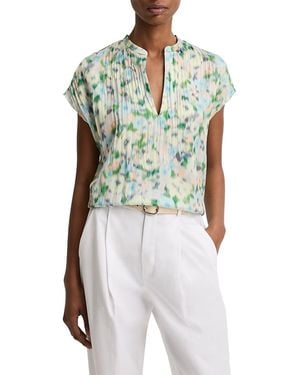 Vince Painted Garden Cap Sleeve Blouse - Multicolor