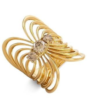 Etho Maria 18K Noir Diamond Fan Open Statement Ring, 0.96 Tcw - Metallic