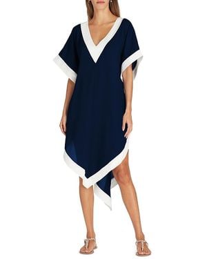 VALIMARE Aria High-Low Crepe De Chine Cover-Up Dress - Blue