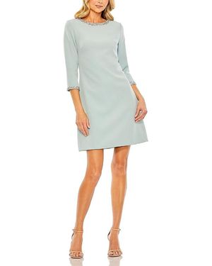 Mac Duggal A-Line Embellished Cocktail Dress - Blue