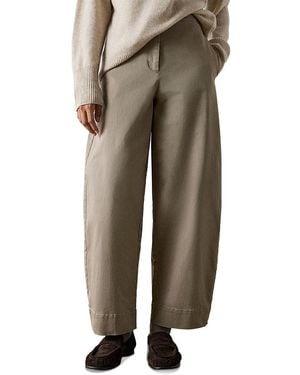 Whistles Cotton Stretch Barrel Pants - Natural