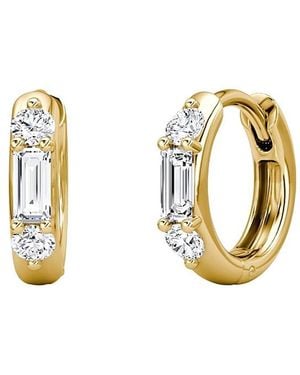 Vrai Three Stone Huggie Hoops - Metallic