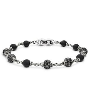 David Yurman Spiritual Beads Onyx & Diamond Pave Rosary Style Bracelet - Multicolor