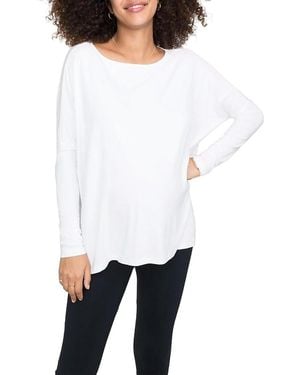 Hatch Collection Long Sleeve Maternity T-Shirt - White