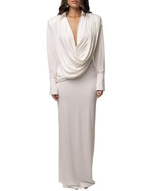 JLUXLABEL Poise Draped Maxi Dress - Gray