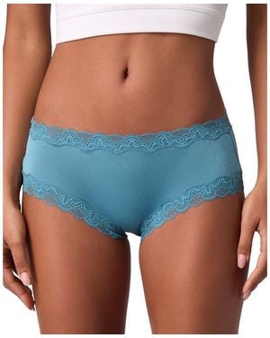 Uwila Warrior Soft Silk Lace Trim Briefs - Blue