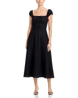 Wayf Carina Cap Sleeve Midi Dress - Black