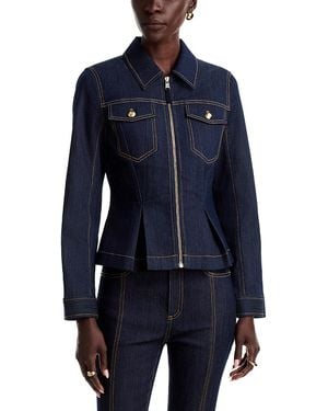 Cinq À Sept Kaiya Cotton Stretch Pleated Jacket - Blue