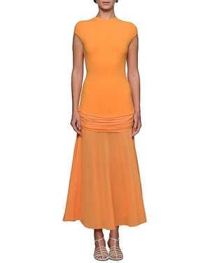 Et Ochs Nola Knit Combo Dress - Orange