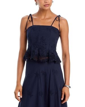 Aqua Embroidered Tank Top - Blue