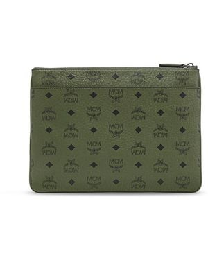 MCM Aren Visetos Medium Pouch - Green