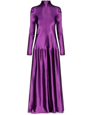 long sleeve blue dresses Tilda Long Sleeve Satin Bridesmaid Dress
