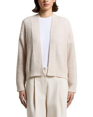 Peserico Alpaca Wool Blend Cardigan With Sequin Boucle Yarn - White