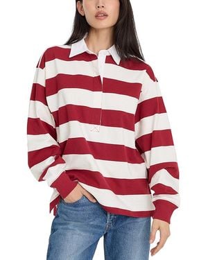 GOOD AMERICAN Oversized Rugby Tee - Red