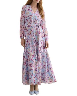 Hobbs Petites Thea Tie Waist Maxi Dress - Purple