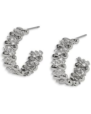 Nadri Pisa Pattern C Hoop Earrings, 0.9 Diameter - Metallic