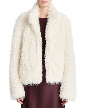 Vince Shaggy Faux Fur Jacket - Natural