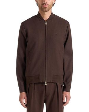 Manière De Voir Sami Tailored Wool Blend Bomber - Brown