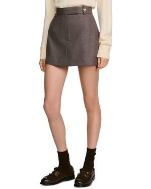 Sandro Jimmy Wool Skort - Black