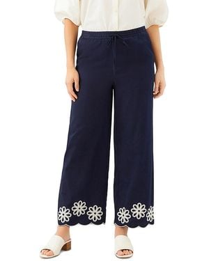 Karen Kane Scallop Drawstring Pants - Blue