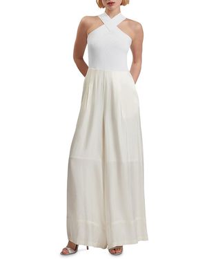 Ted Baker Baiblu Halter Neck Knit Jumpsuit - White