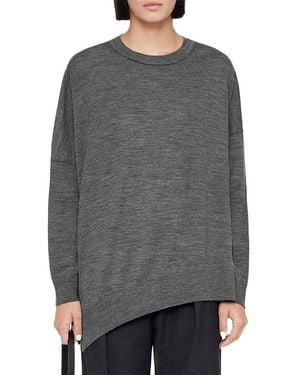 AllSaints Martel Wool Crewneck Sweater - Gray