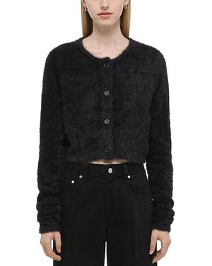 Helmut Lang Cropped Cardigan Sweater - Black