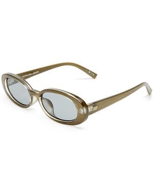Le Specs Outta Love + Oval Sunglasses, 55Mm - Metallic