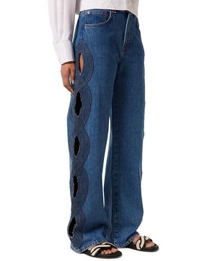 Tresser Pouja High Rise Wide Leg Jeans - Blue