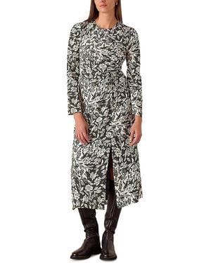 Whistles Cut Stems Ruched Side Dress - Multicolour