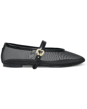 Maje Mesh Ballet Flats - Black