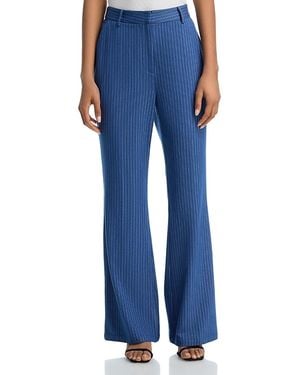 Aqua Pinstripe Pants - Blue