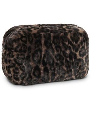 Apparis Noor Leopard Faux Fur Jumbo Pouch - Black