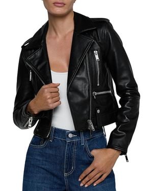 L'Agence Blakely Leather Biker Jacket - Black