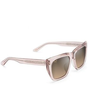 Maui Jim Aloha Lane Polarized Rectangular Sunglasses, 56Mm - Natural