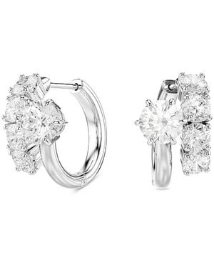 Swarovski Matrix Crystal Bypass Hoop Earrings - Metallic