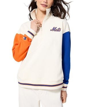 Terez Mets Colorblock 1/4 Zip Sweatshirt - White